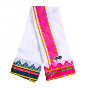 Premium Temple Border Dhoti With Angavastram Set