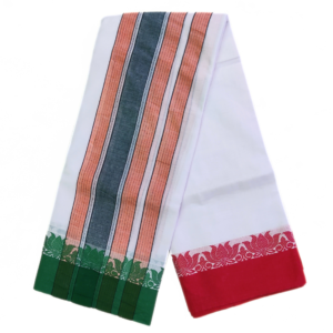 Lotus Border Vaishnava Mundhi Dhoti Set