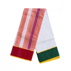 5 Inch Kundanji Border Dhoti Towel Set