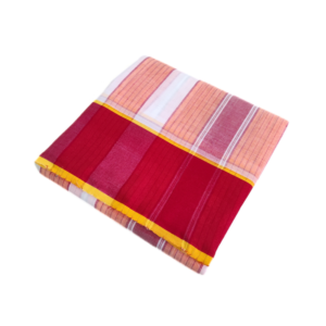 5 Inch Kundanji Border Dhoti Towel Set