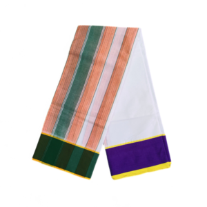 5 Inch Kundanji Border Dhoti Towel Set