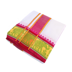 Elephant Design 5 Inch Border Dhoti