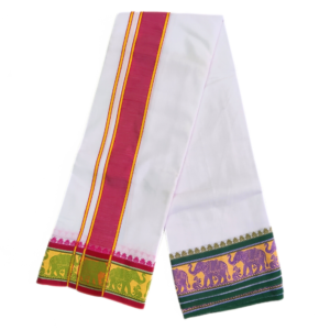 Elephant Design 5 Inch Border Dhoti