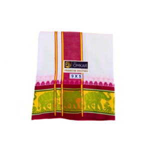 Elephant Design 5 Inch Border Dhoti