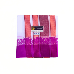 Lotus Border Vaishnava Mundhi Dhoti Set