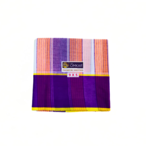 5 Inch Kundanji Border Dhoti Towel Set