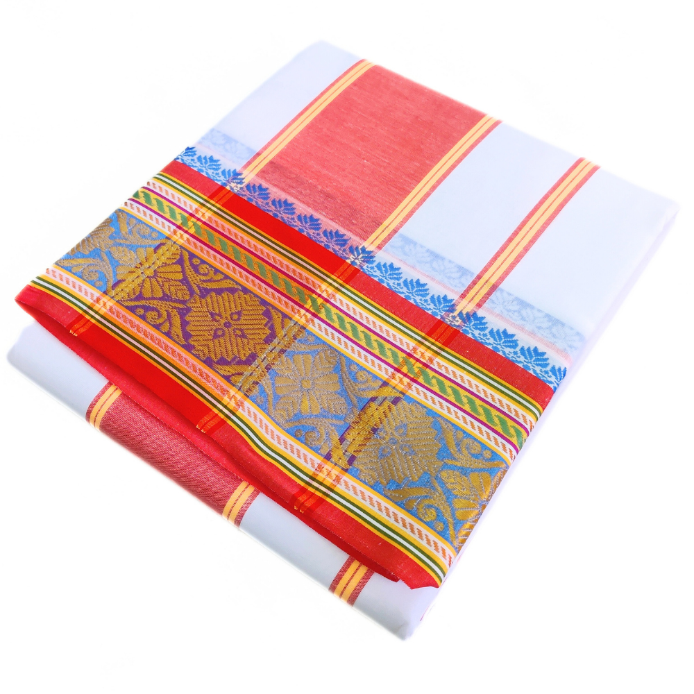 Flower Designed Pure Cotton Dhoti