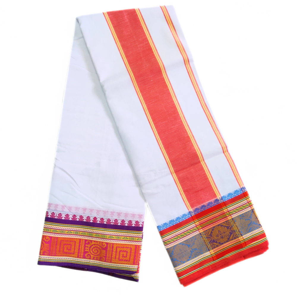 Flower Designed Pure Cotton Dhoti