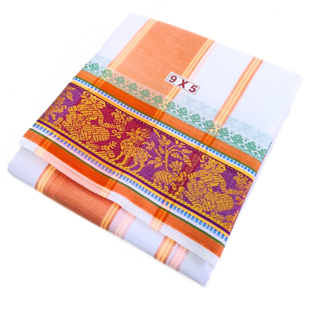 Deer Designed Pure Cotton Dhoti