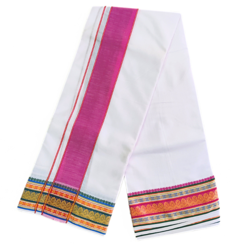 4 Inch Kuchipate Design Cotton Dhoti