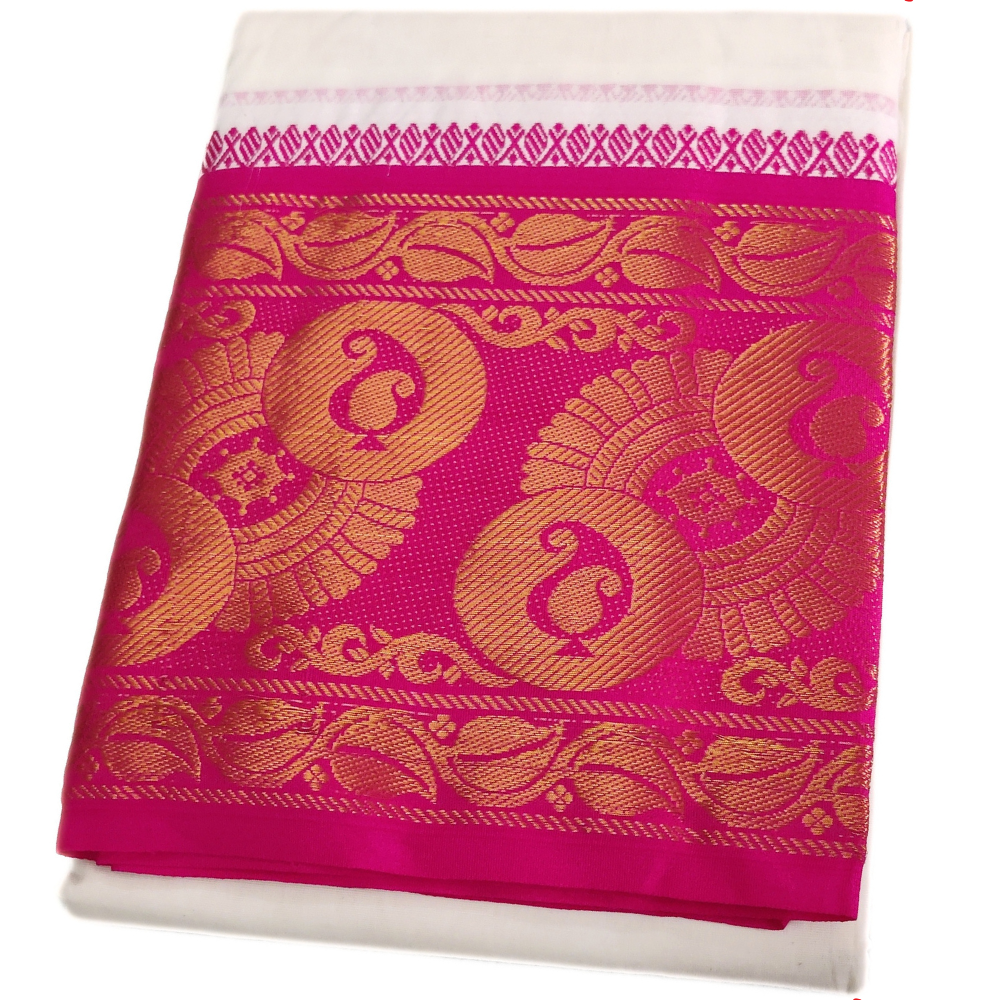 Mango Flower Design 10 Inch Border Dhoti