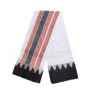 Premium Black Temple Border Cotton Dhoti