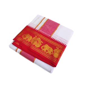 Elephant Designed 5 Inch Jacquard Dhoti Set