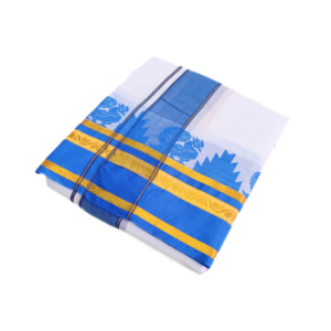 Premium Temple Border Dhoti With Angavastram Set