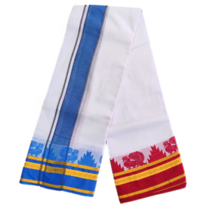 Premium Temple Border Dhoti With Angavastram Set