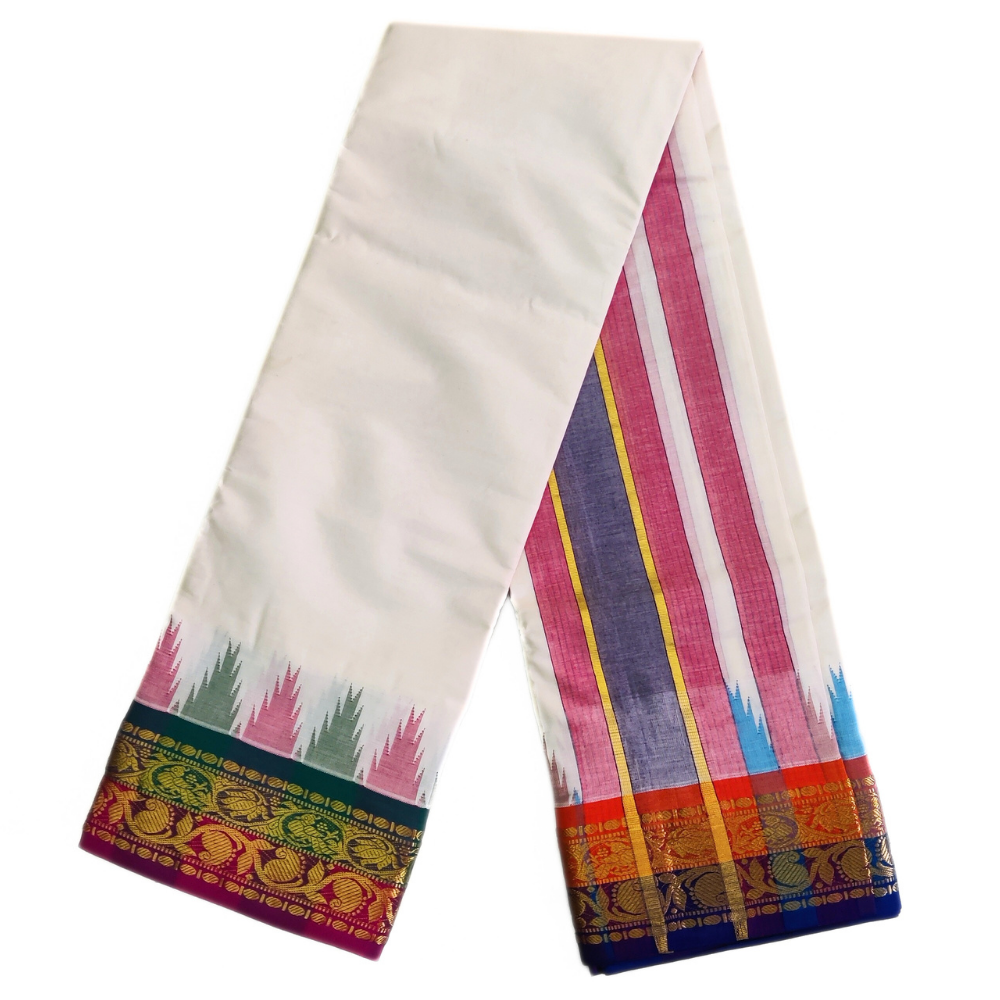 Thalampoo Border Cotton Dhoti Handloom