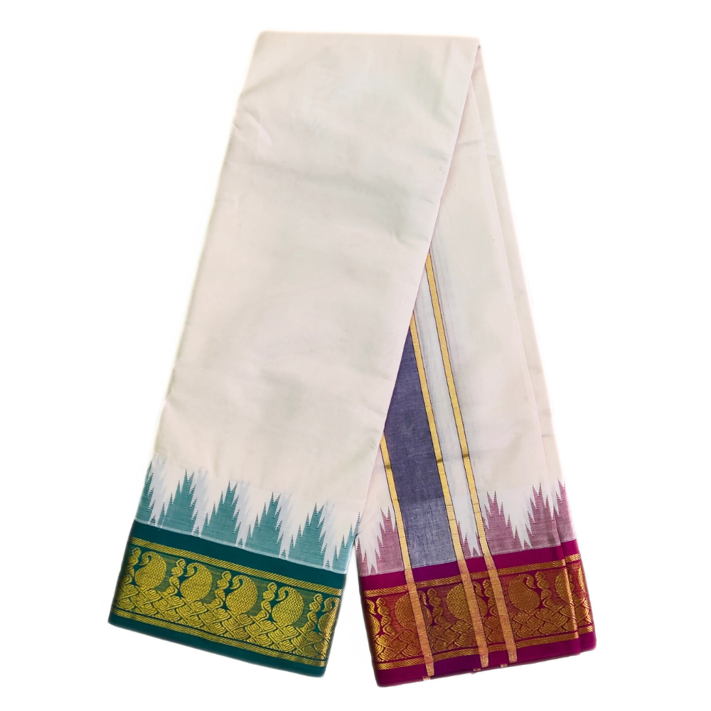 Mango Designed Temple Border Handloom Dhoti