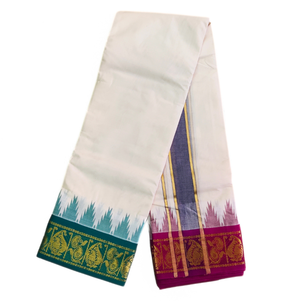 Muhurtham 4″ Temple Border Handloom Dhoti