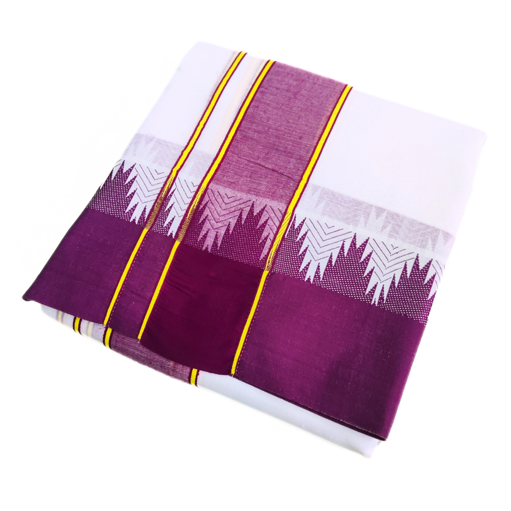 Temple Border Gundanji Cotton Dhoti