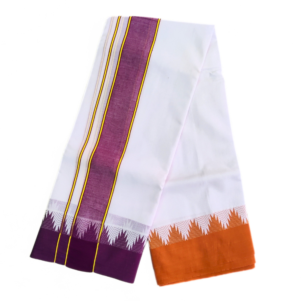 Temple Border Gundanji Cotton Dhoti