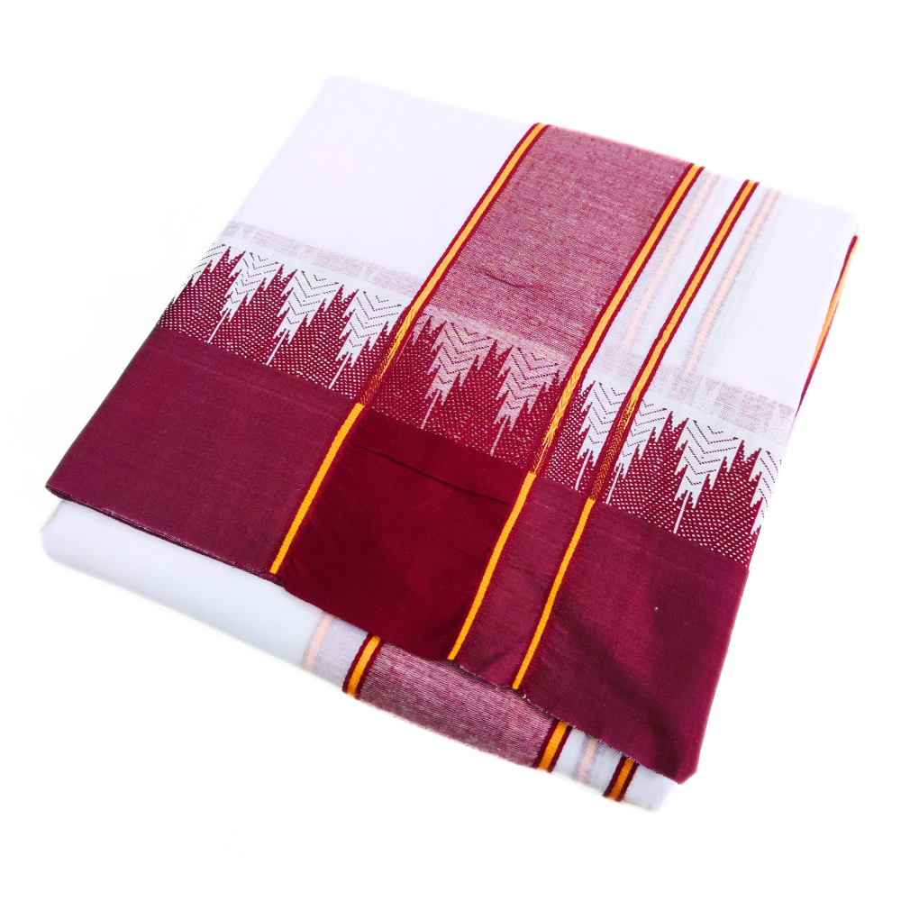 Temple Border Gundanji Cotton Dhoti