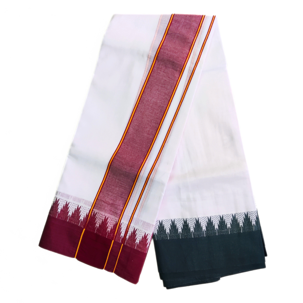 Temple Border Gundanji Cotton Dhoti