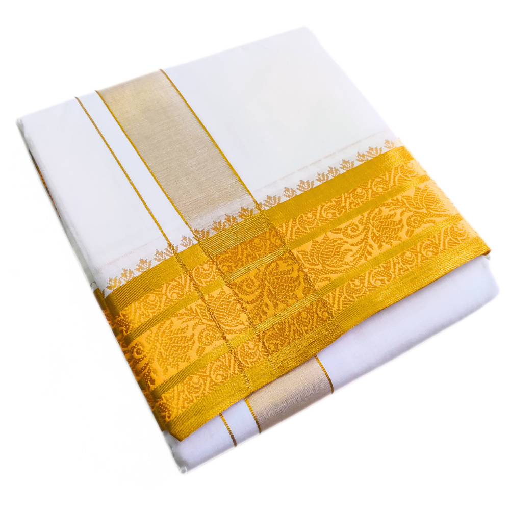 Lotus Premium Tissue Jacquard Dhoti