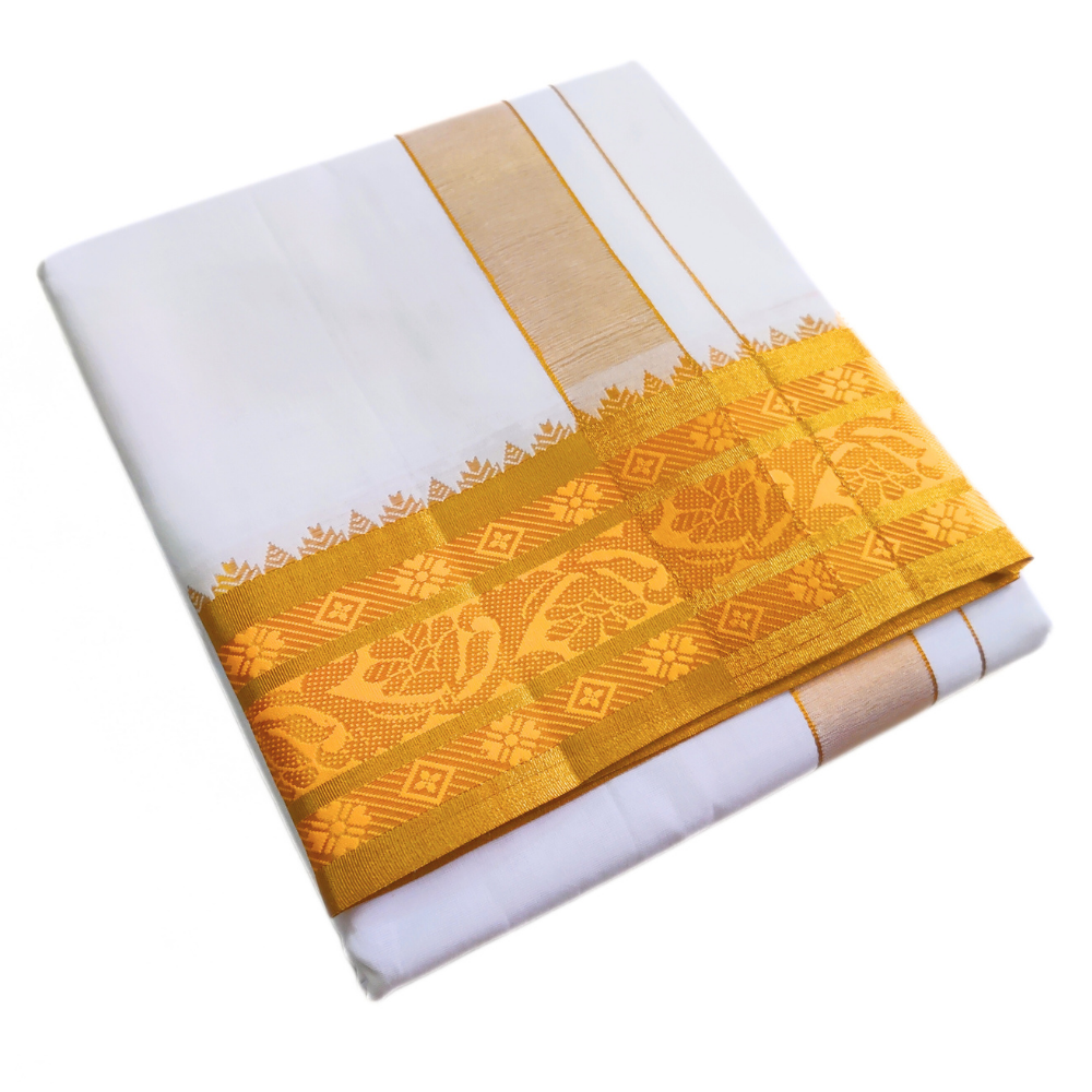 Flower Design Tissue Jacquard Premium Dhoti