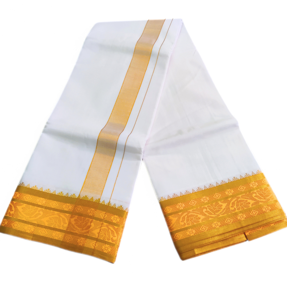 Flower Design Tissue Jacquard Premium Dhoti