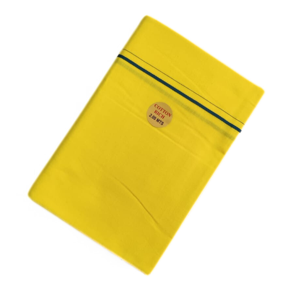 Yellow Color Small Border Cotton Lungi/Dhoti