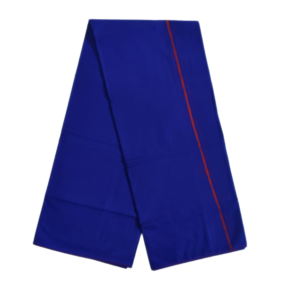 Blue Color Small Border Cotton Lungi/Dhoti