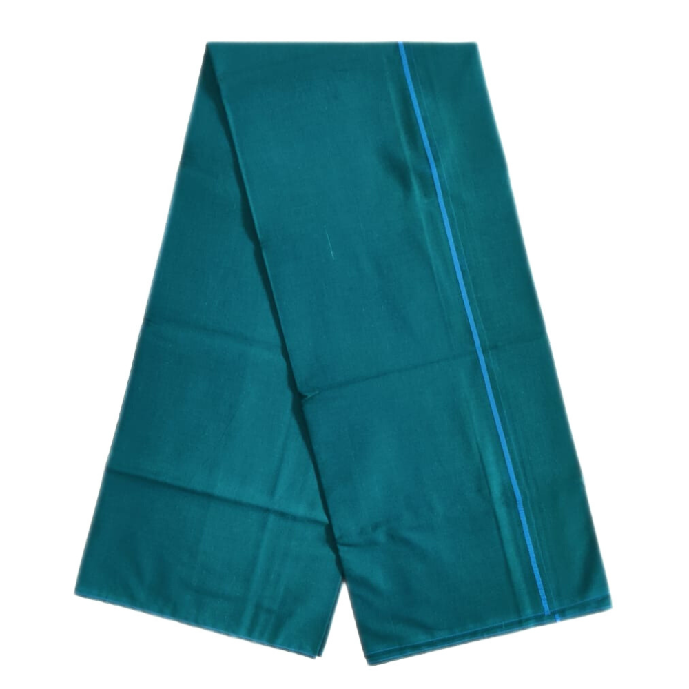 Green Color Small Border Cotton Lungi/Dhoti