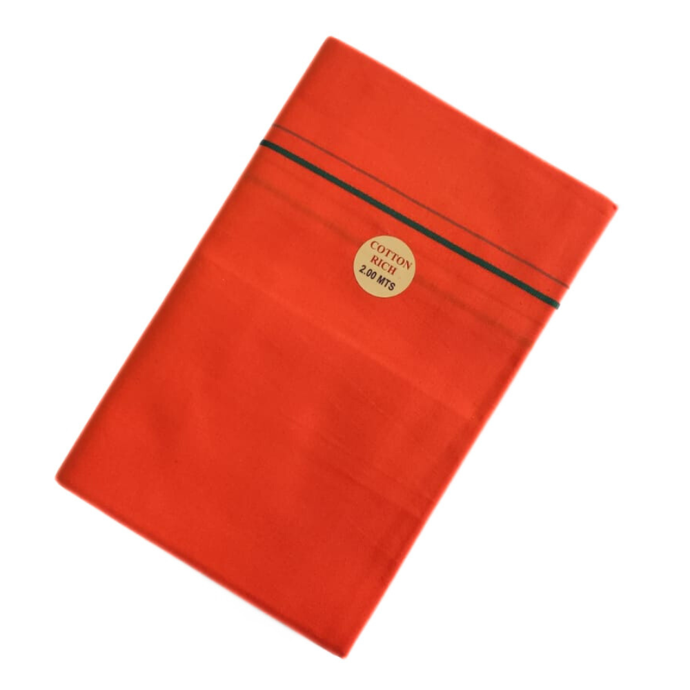 Orange Color Small Border Cotton Lungi/Dhoti