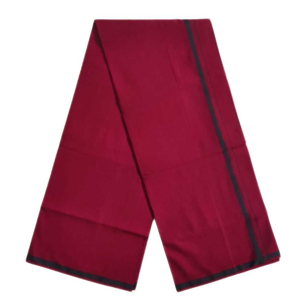 Maroon Color Gundanji Cotton Lungi/Dhoti