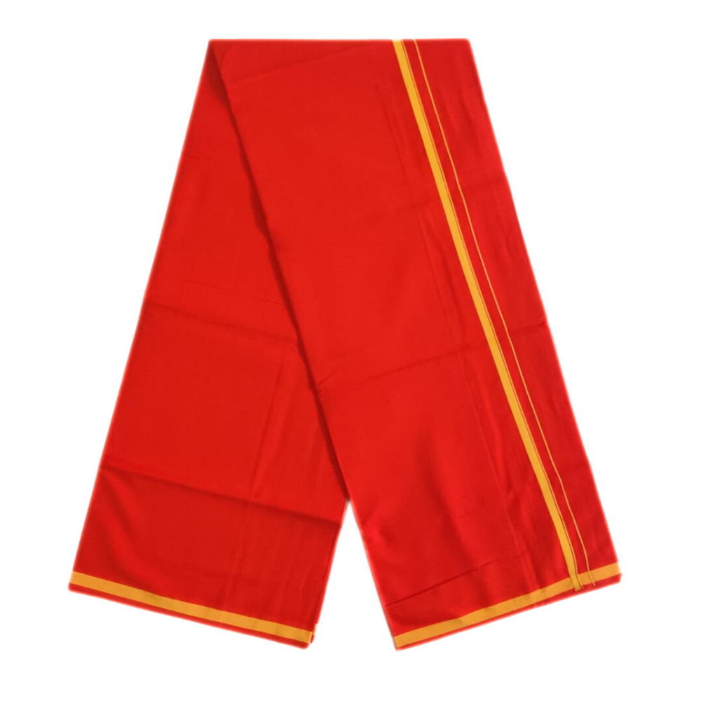 Orange Color Gundanji Cotton Lungi/Dhoti