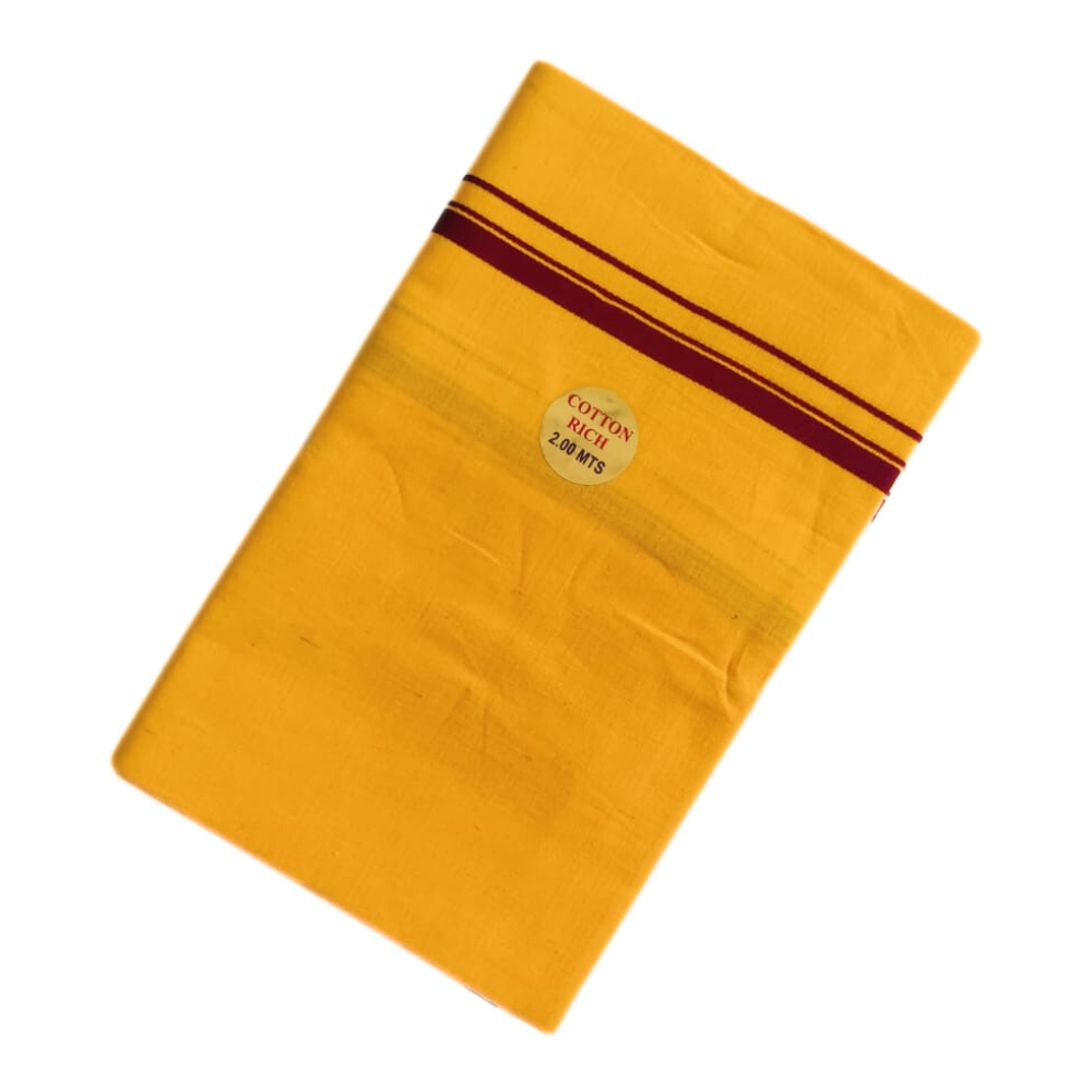 Mango Color Gundanji Cotton Lungi/Dhoti