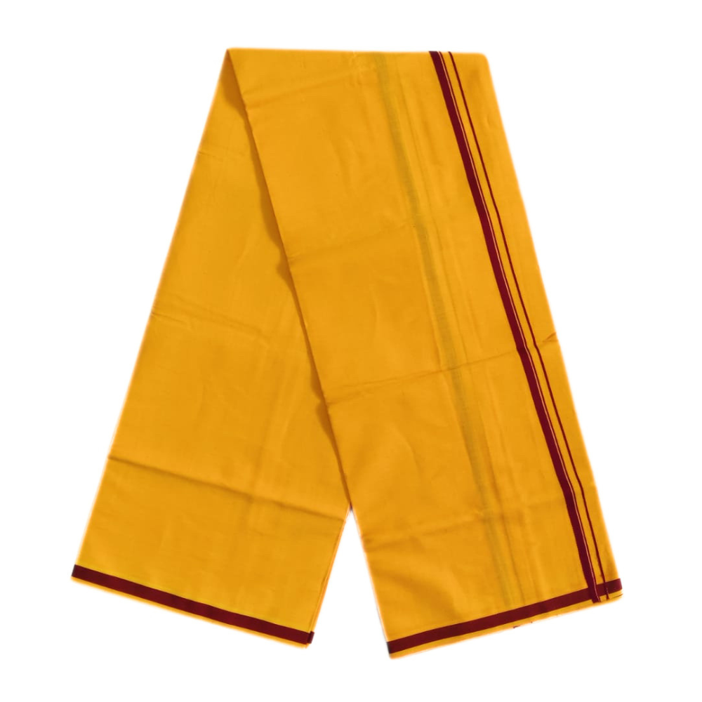 Mango Color Gundanji Cotton Lungi/Dhoti