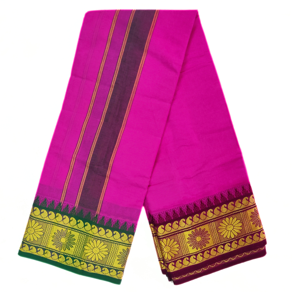 Rose Color Pure Cotton Dhoti