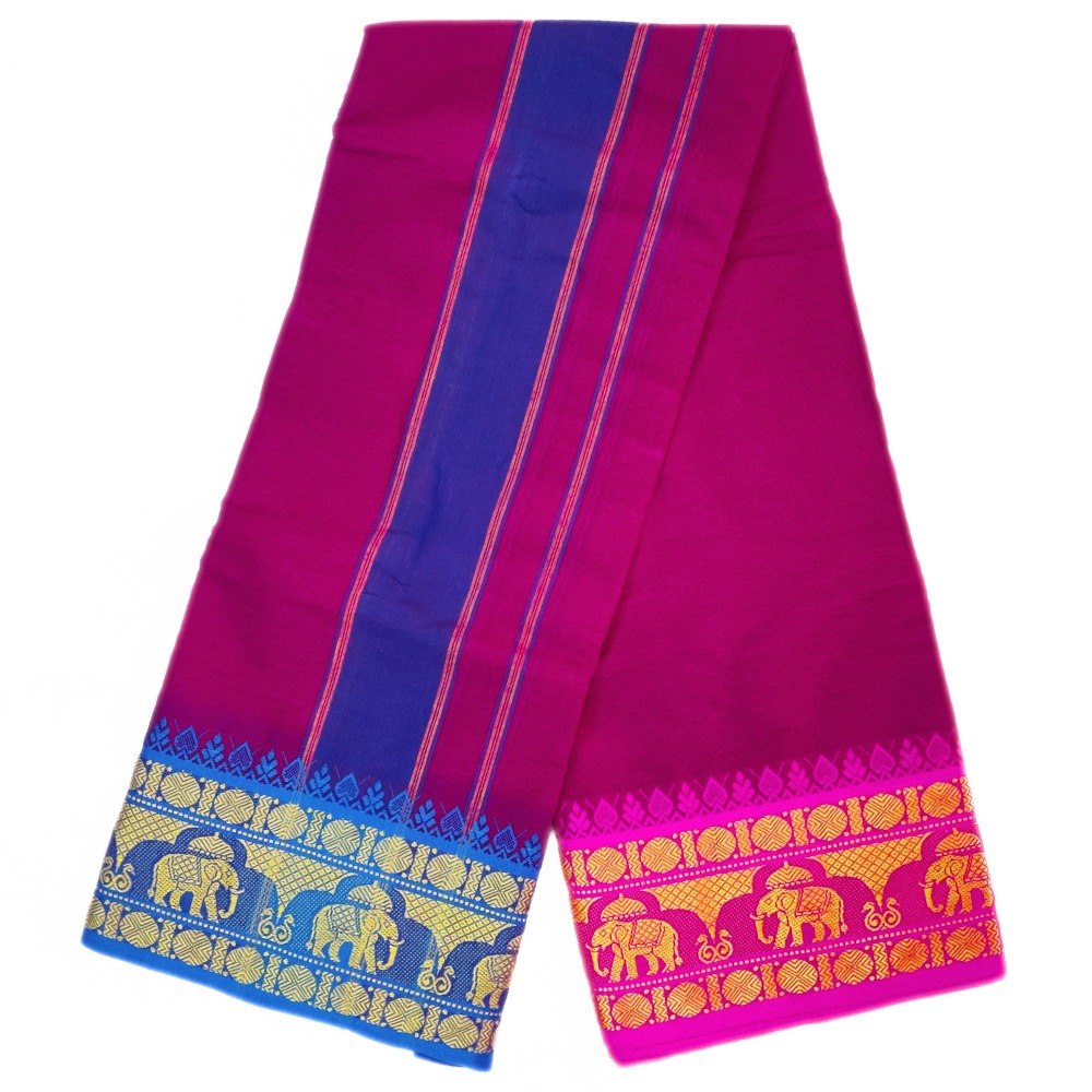 Purple Color Pure Cotton Dhoti