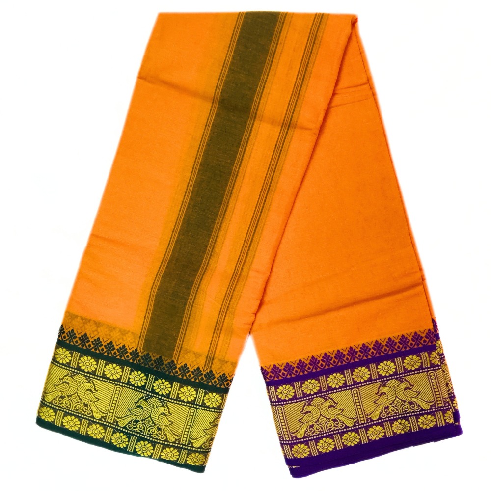 Mango Yellow Color Pure Cotton Dhoti