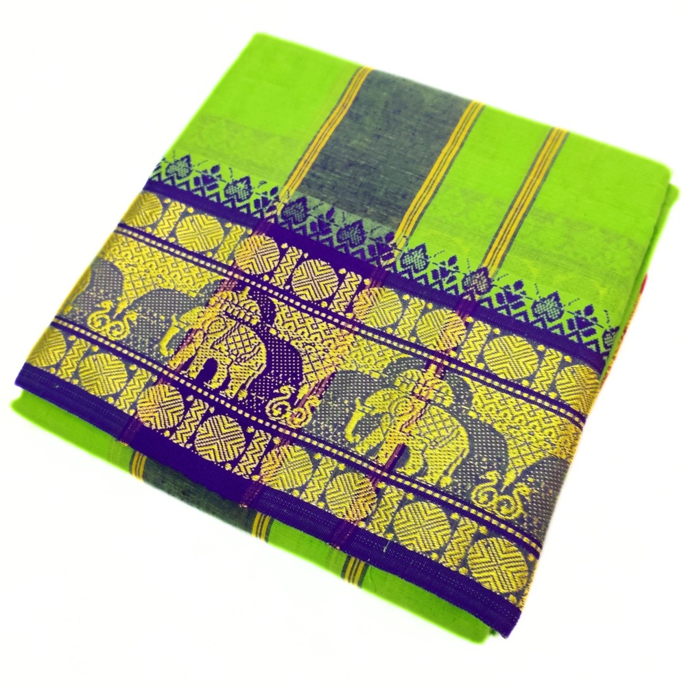 Parrot Green Color Pure Cotton Dhoti