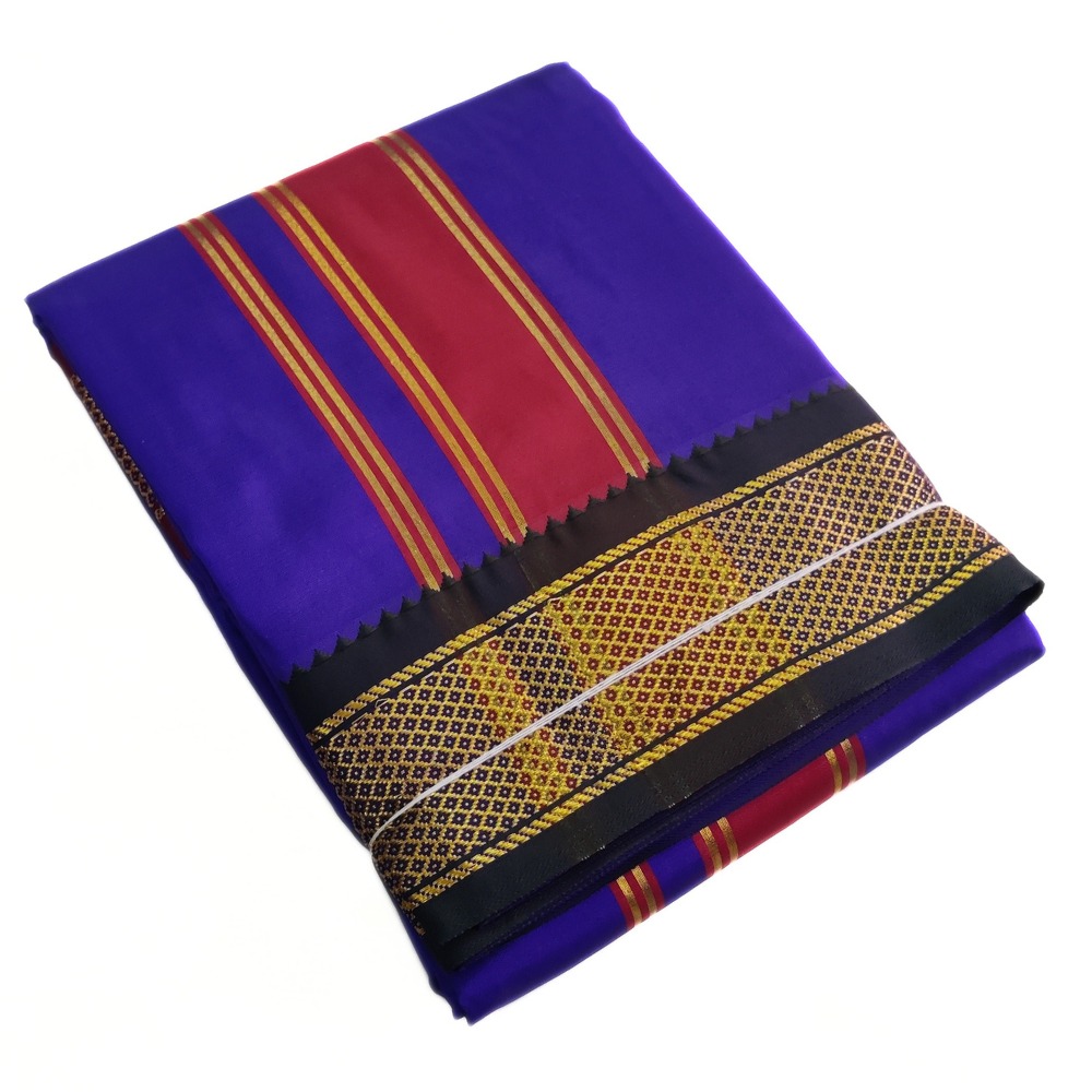 Violet Color Mayilkan Border Silk Dhoti